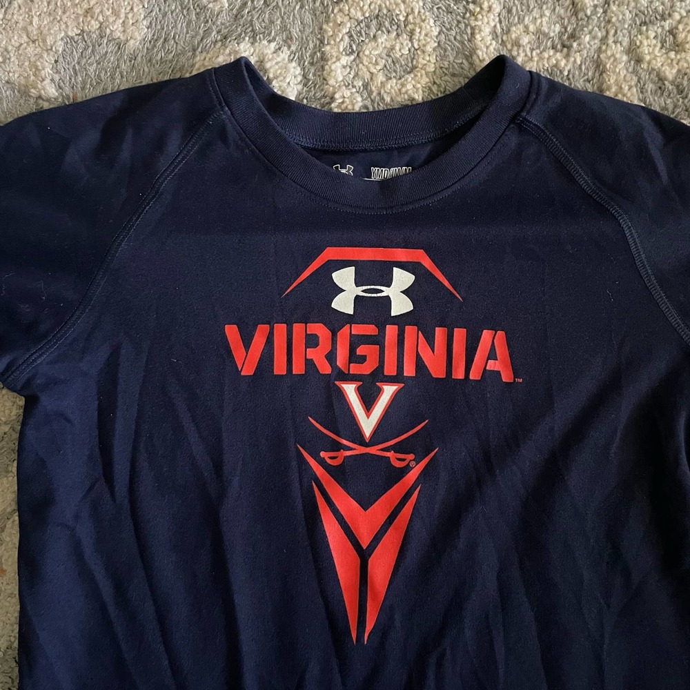 Virginia Cavaliers UVA NCAA X Under Armour Kids HeatGear T-Shirt Youth Medium - Picture 3 of 6